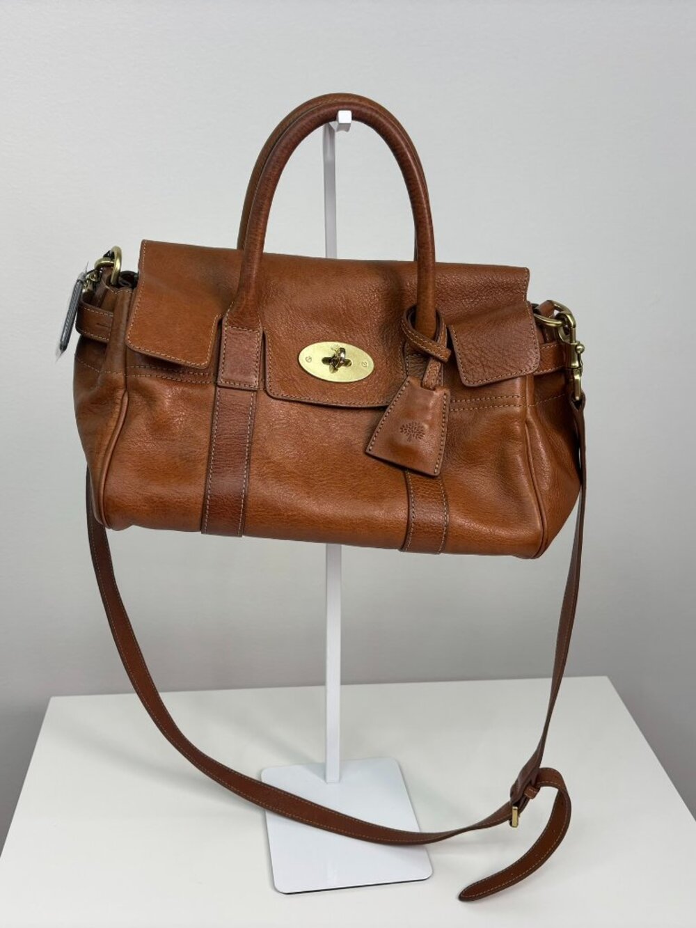 🔥 AUTHENTIC Mulberry Small Bayswater Satchel in Oak Leather 🔥